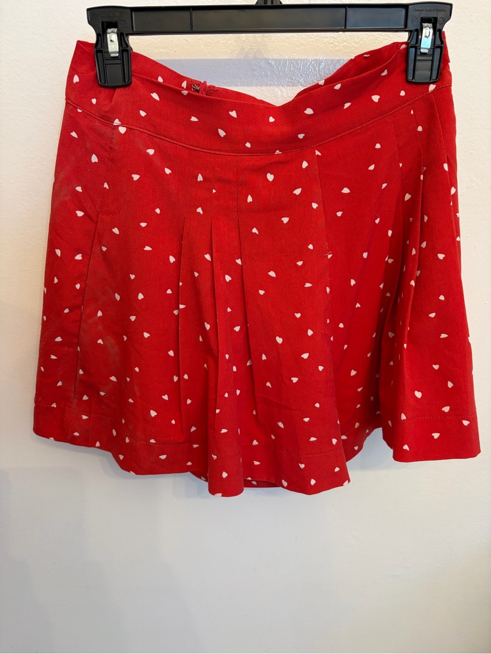 Re:names Red Skort with White Heart Print